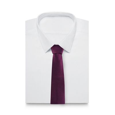 Purple jacquard pattern pure silk tie